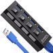 USB 3,0 Hub | Хаб на 4 USB порты с переключателем Addap UH-02, Черный 7760 фото 1