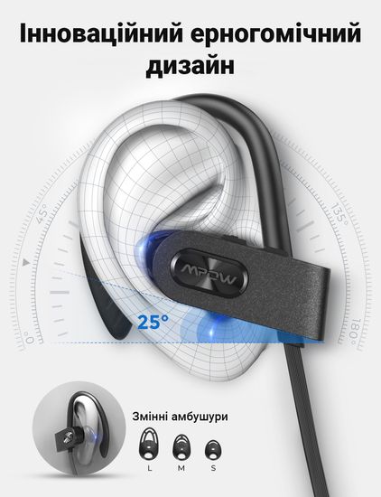 Беспроводные вакуумные Bluetooth наушники для спорта Mpow Flame 2 | беговая гарнитура с микрофоном 7622 фото
