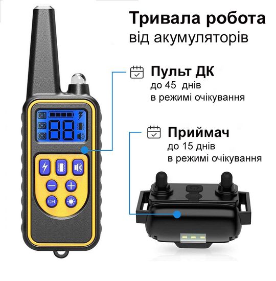 Электроошейник для дрессировки собак iPets DTC-800 | ошейник электронный с пультом, водонепроницаемый 3856 фото