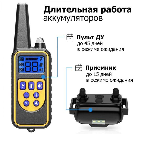 Электроошейник для дрессировки собак iPets DTC-800 | ошейник электронный с пультом, водонепроницаемый 3856 фото
