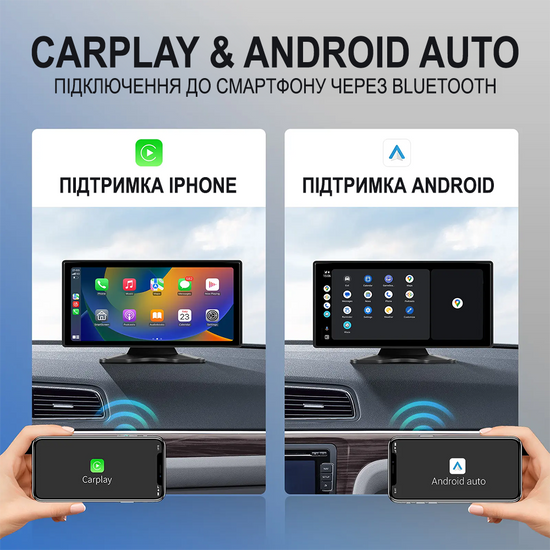 Автомобільний паркувальний комплекс з відеореєстратором, монітор 10.36" дюймів з 2-ма камерами заднього виду Podofo A3680, Android Auto/CarPlay, Bluetooth, FM, Wi-Fi 1138 фото