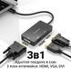 Адаптер / розгалужувач з DisplayPort на HDMI/VGA/DVI порти Addap DPA-01Mix | Перехідник 3в1 для передачі відеосигналу, FullHD 1080P