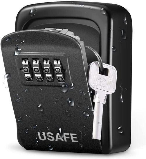 Антивандальний настінний міні сейф uSafe KS-08 для ключів, з кодовим замком, Чорний 0154 фото
