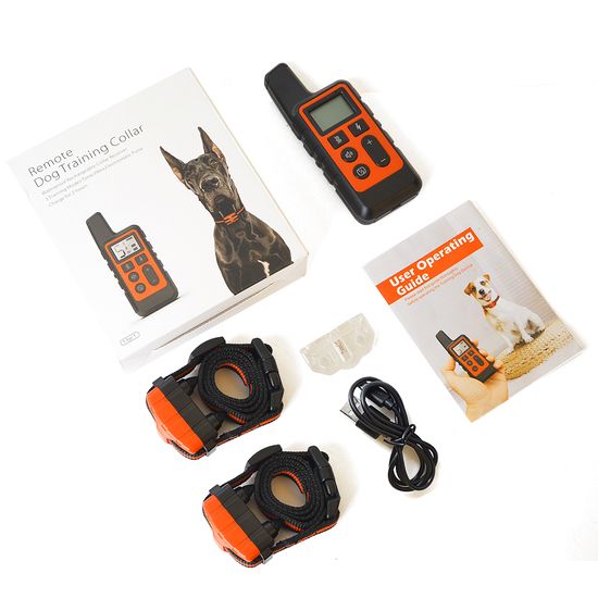 Електронашийник для дресирування собак iPets DTC-500-2, з 2-ма нашийниками водостійкий, до 500 метрів, помаранчевий 7576 фото