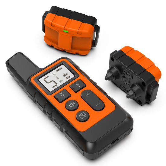 Электроошейник для дрессировки собак iPets DTC-500-2, с 2-мя ошейниками, водонепроницаемый, до 500 метров, оранжевый 7576 фото