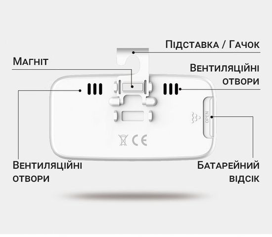 Цифровий термометр для холодильника / морозильника UChef A1023, з гачком та магнітом 7744 фото