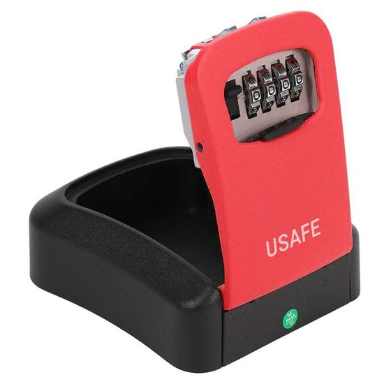 Антивандальний зовнішній міні сейф для ключів uSafe KS-03, з кодовим замком, настінний, Червоний 7694 фото