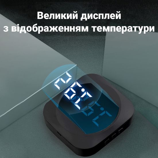Бездротовий дверний дзвінок з термометром Digital Lion WDB-05T, з автономною кнопкою, до 150 м, Чорний 7506 фото