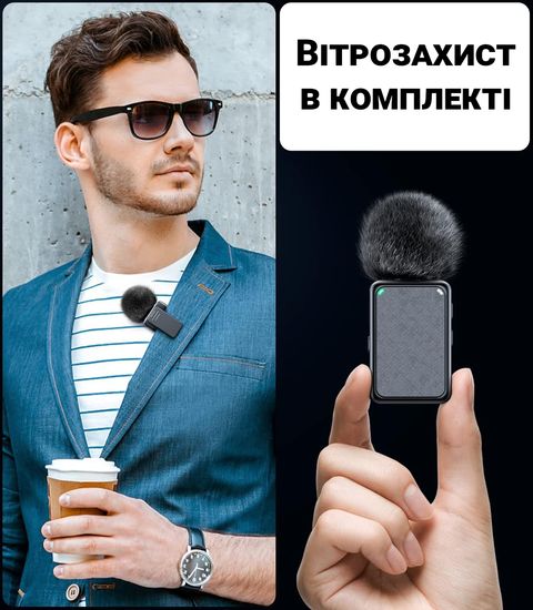 Бездротова радіосистема з 2-ма петличними мікрофонами  Savetek P39-2 Type-C, петличка для Android смартфонів / планшетів 1234 фото