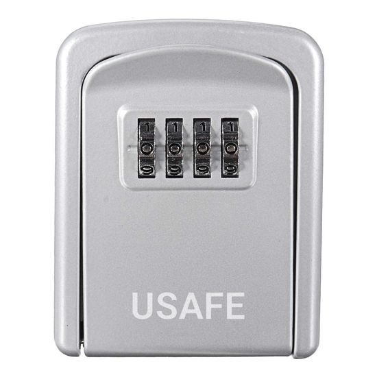 Антивандальный настенный мини сейф uSafe KS-08 для ключей, с кодовым замком, Серебряный 0155 фото