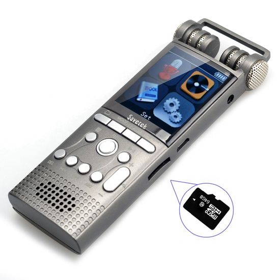 Профессиональный цифровой диктофон Savetek GS-R06, стерео, 8 Гб + поддержка SD карт 3796 фото