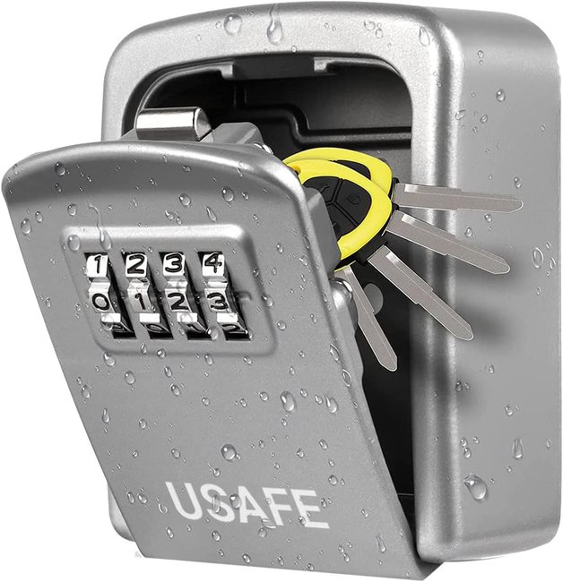Антивандальний настінний міні сейф uSafe KS-08 для ключів, з кодовим замком, Срібний 0155 фото