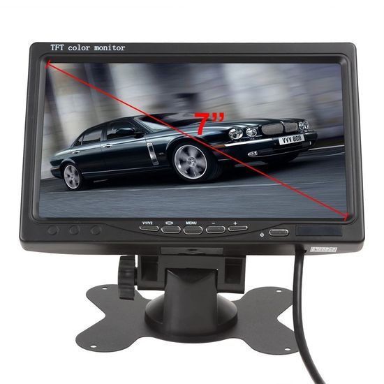 Автомобільний монітор 7 "для камери заднього виду Podofo R0008, 1024х600, 2-х канальний, 2 x AV, 12 В 7485 фото