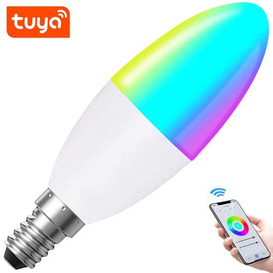 Умная светодиодная WiFi LED лампочка USmart Bulb-02w, E14, RGB лампа с поддержкой Tuya, Android/iOS 7723 фото