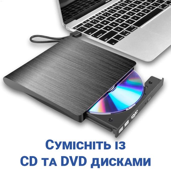 Зовнішній USB 3,0 оптичний дископривід Addap EDB-01| портативний дисковод DVD-RW CD-RW 7764 фото