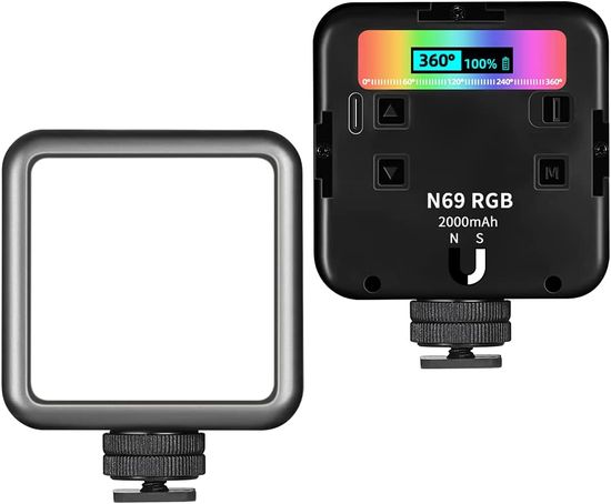 Світлодіодне накамерне відео світло Andoer N69 RGB | Портативна кольорова LED панель 0072 фото