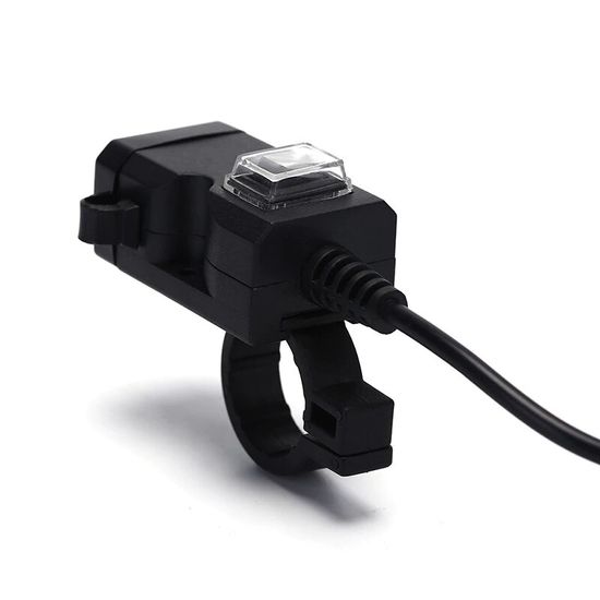 USB зарядное устройство на 2 порта для мотоцикла Addap MC01, с креплением на руль, 9V-24V 0203 фото