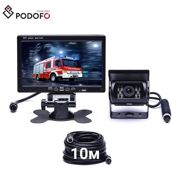 Камера заднего вида с монитором Podofo F0505, парковочный комплекс для грузовых авто, кабель 10м 6858 фото