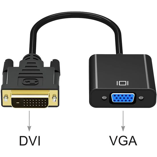 Адаптер відеосигналу з DVI на VGA, мультимедійний перехідник Addap DVI2VGA-01, 1080P