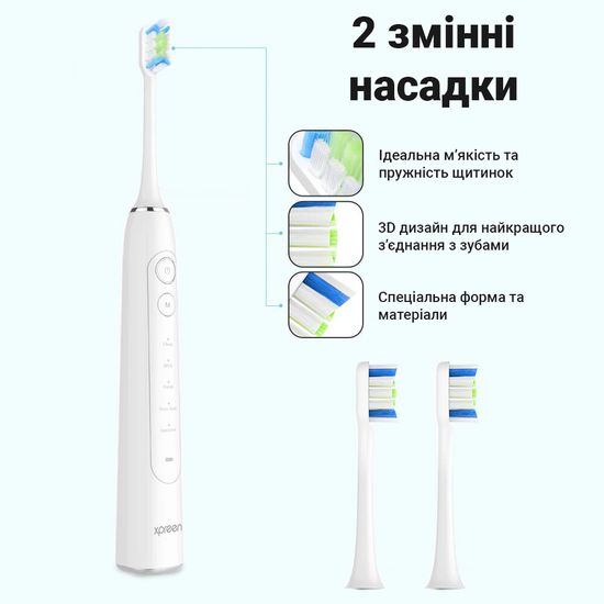 Електрична зубна щітка звукового типу Xpreen XPRE012, перезаряджувана, 5 режимів 7627 фото