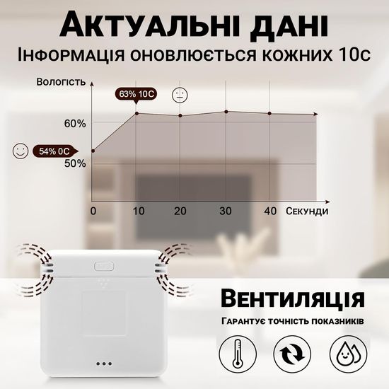 Умный Bluetooth термометр-гигрометр UChef YZ-6045b, термогигрометр для измерения температуры и влажности в помещении 1237 фото