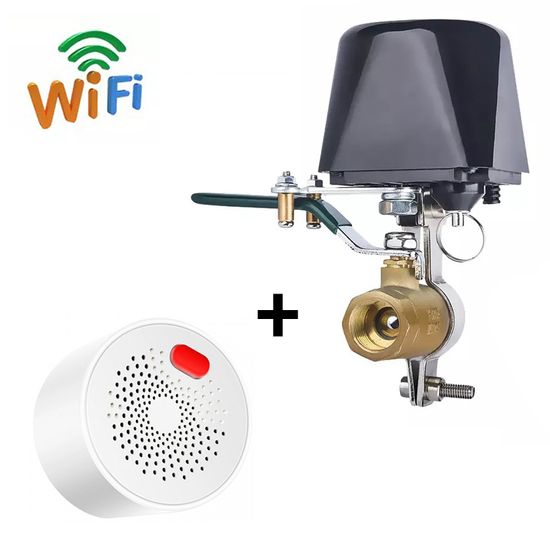 WiFi Комплект защиты от утечки газа USmart | электропривод SM-01w + датчик газа NGD-01w, Tuya, DN15, 1/2" 7443 фото