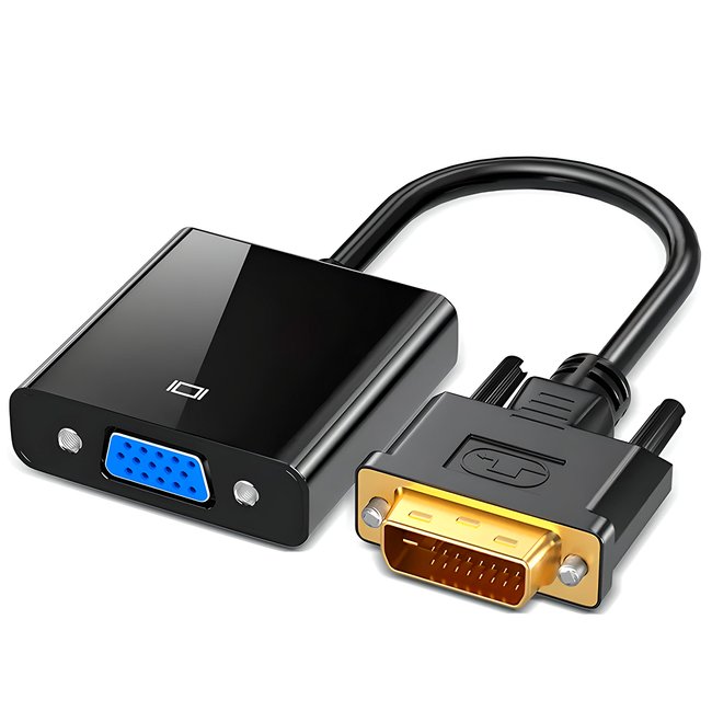 Адаптер відеосигналу з DVI на VGA, мультимедійний перехідник Addap DVI2VGA-01, 1080P