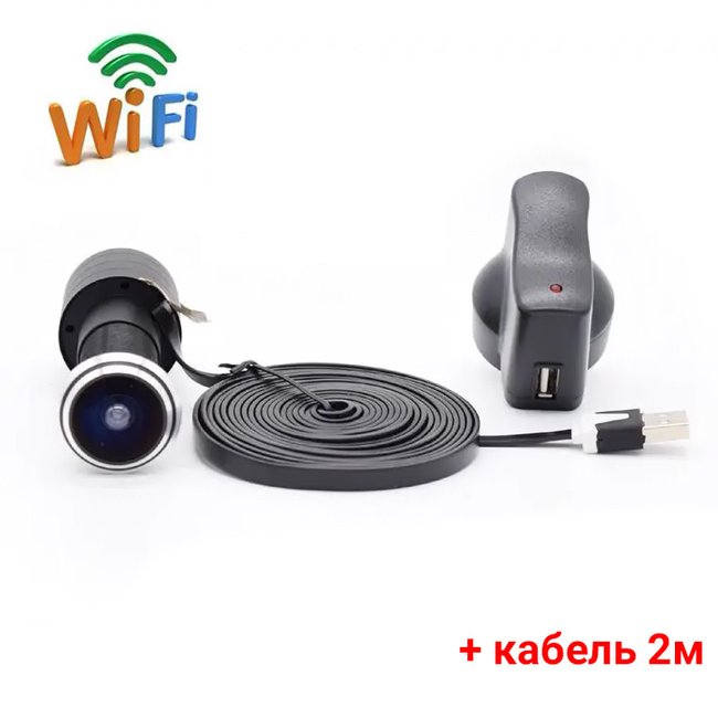 Відеоглазок wifi з датчиком руху і записом Digital Lion DE-V380, HD1080P, з USB кабелем 2 метри 7084 фото
