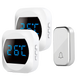 Беспроводной дверной звонок с термометром Digital Lion WDB-05T-2, с 2-мя приемниками, с автономной кнопкой, до 150 м, Белый 1001 фото