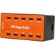 Багатопортовий мережевий зарядний пристрій на 10 USB роз'ємів Addap CS-A5B, док-станція для зарядки, 50W, Orange 0158 фото 11