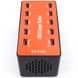 Багатопортовий мережевий зарядний пристрій на 10 USB роз'ємів Addap CS-A5B, док-станція для зарядки, 50W, Orange 0158 фото 10