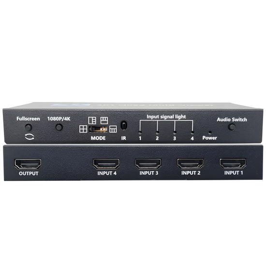 HDMI сплиттер для 4 источников видео на 1 экран Addap HVS-13, мультиэкранный 4K HDMI коммутатор с Quad View, black 1311 фото