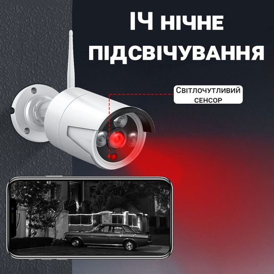 Бездротовий WiFi комплект відеоспостереження на 4 камери USmart ICK-01w, підтримка розумного дому Tuya, 2 Мп, FullHD 7726 фото