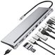 11в1: Багатопортовий USB Type-C хаб / підставка для ноутбука Addap MH-01: HDMI + USB A + PD + USB C + SD + RJ45 + VGA + 3,5mm 7767 фото 1