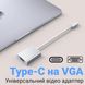 Адаптер, конвертер с Type-C на VGA для передачи видео Addap UC2VGA-02, переходник для ноутбука, проектора, телевизора, FullHD 1080P