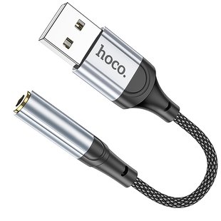 Аудіоадаптер, перехідник USB to miniJack 3.5mm Hoco LS36, зовнішня звукова карта для компʼютера, ноутбука