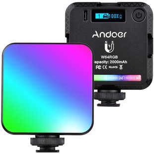 Заполняющий накамерный видео свет Andoer W64RGB Mini RGB | светодиодная портативная LED панель 0075 фото