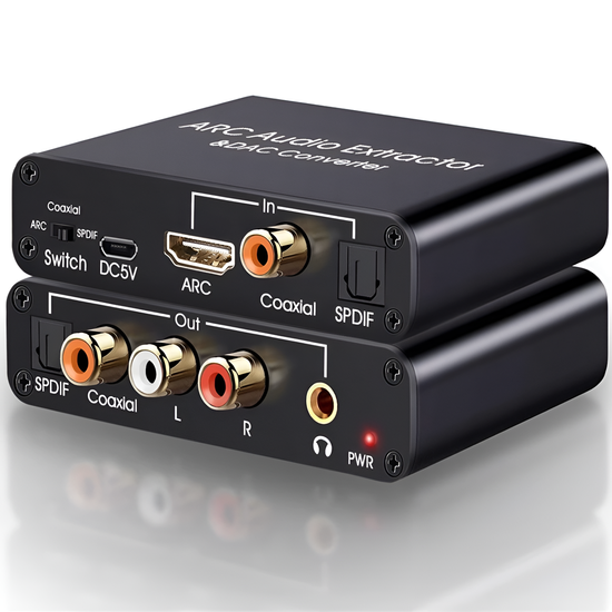 HDMI ARC аудио экстрактор 192kHz Addap HAE-03, ЦАП - конвертер звука с HDMI/SPDIF/Coaxial на RCA/AUX 3.5 мм/SPDIF/Coaxial для ТВ, саундбаров и усилителей 1312 фото