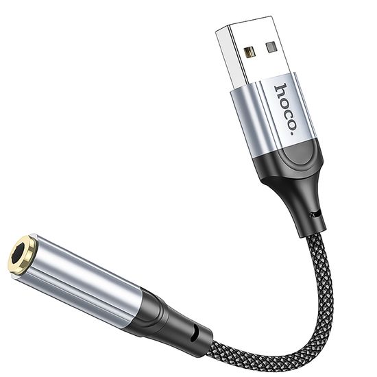 Аудиоадаптер, переходник USB to miniJack 3.5mm Hoco LS36, внешняя звуковая карта для компьютера, ноутбука