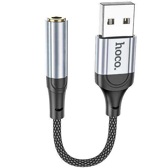 Аудіоадаптер, перехідник USB to miniJack 3.5mm Hoco LS36, зовнішня звукова карта для компʼютера, ноутбука