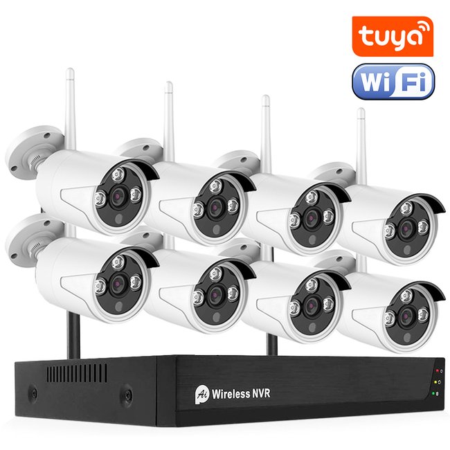 Бездротовий WiFi комплект відеоспостереження на 8 камер USmart ICK-02w, охоронна система для розумного дому, підтримка Tuya, FullHD 7727 фото