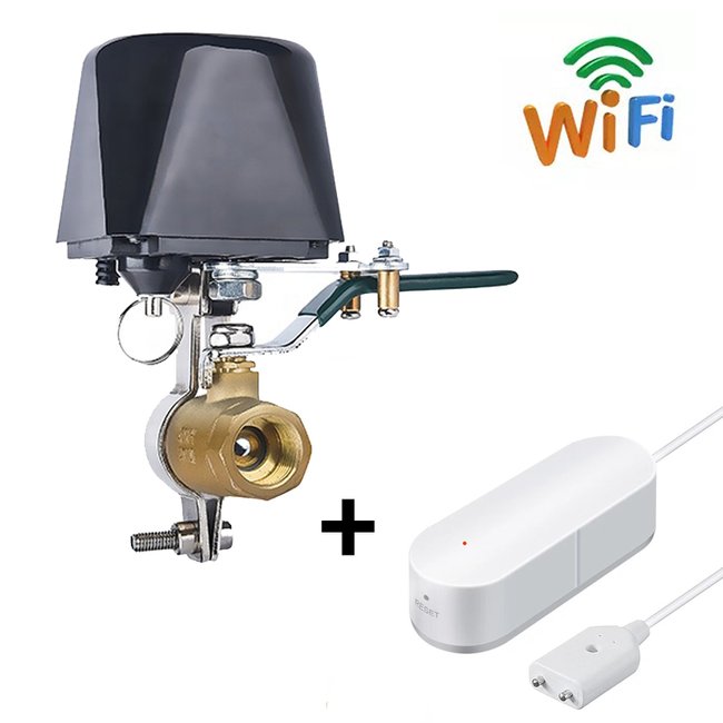 WiFi Комплект захисту від потопа USmart | електропривод SM-01w + датчик затоплення LWS-01w, Tuya, DN15, 1/2 " 7445 фото