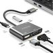 4в1: мультифункциональный адаптер USB Type-C для ноутбука Addap MH-02: HDMI + VGA + USB 3,0 + USB-C PD 7768 фото 3