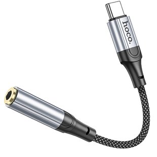 Аудіоадаптер, перехідник USB Type-C to miniJack 3.5mm Hoco LS36, для смартфона, ноутбука, планшета