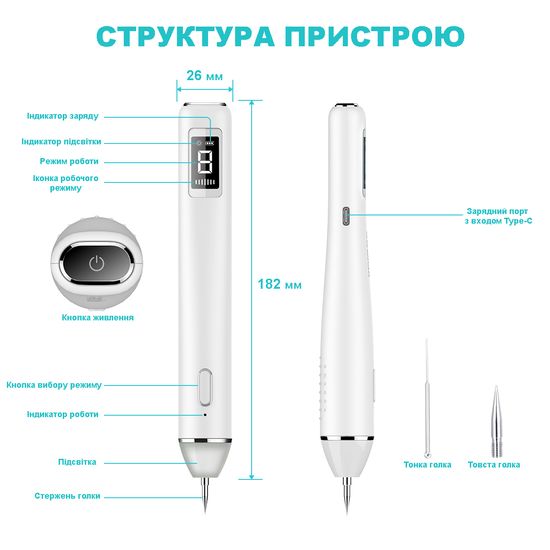 Електрокоагулятор плазмовий XPREEN 061 | прилад для видалення папілом та бородавок, білий 7398 фото