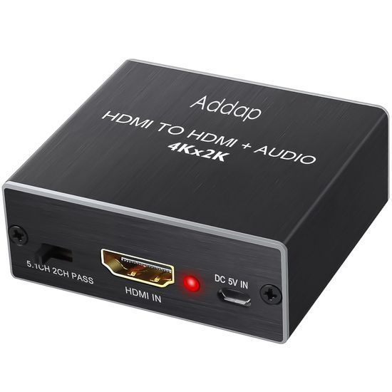 Цифровий HDMI аудіо екстрактор Addap HAE-02, конвертер звуку з HDMI на оптичний SPDIF/Toslink та 3,5мм miniJack, 4K 0295 фото