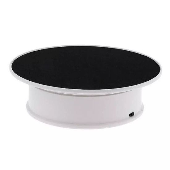 Автоматический поворотный фотостолик для предметной съемки 3D Heonyirry C366, белый с черной накладкой 7728 фото