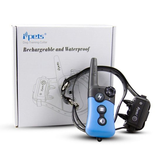 Водонепроницаемый электроошейник для дрессировки собак iPets PET619-1, перезаряжаемый, синий 5342 фото