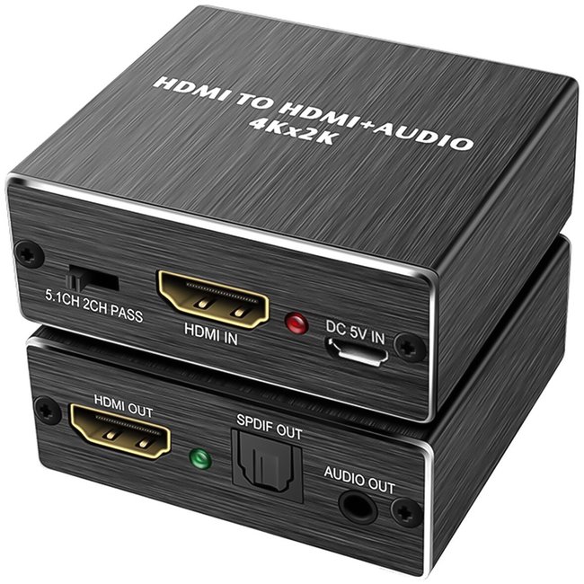 Цифровий HDMI аудіо екстрактор Addap HAE-02, конвертер звуку з HDMI на оптичний SPDIF/Toslink та 3,5мм miniJack, 4K 0295 фото