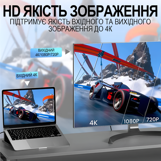 Зовнішня карта відеозахоплення Addap VCC-07, для запису та оцифрування відео, FPV-дронів, стримінгу, USB 3.0, HDMI 4K, 60fps 1314 фото